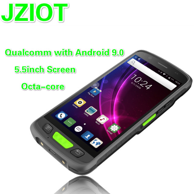 JZIOT V9000P 5.5 इंच एंड्रॉयड 9.0 हाथ में UHF आरएफआईडी रीडर अंतर्निहित एंटीना पीडीए के साथ